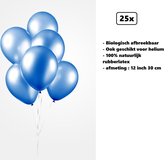 25x Ballonnen 12 inch pearl blauw 30cm - biologisch afbreekbaar - Festival feest party verjaardag landen helium lucht thema