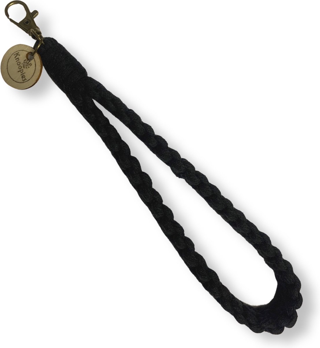 Macramé Pols Keycord - Squared - Zwart - Katoenkoord - Prijs per Stuk - Inclusief Verzendkosten