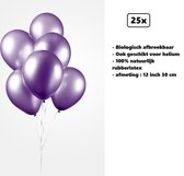 25x Ballonnen 12 inch pearl paars 30cm - biologisch afbreekbaar - Festival feest party verjaardag landen helium lucht thema