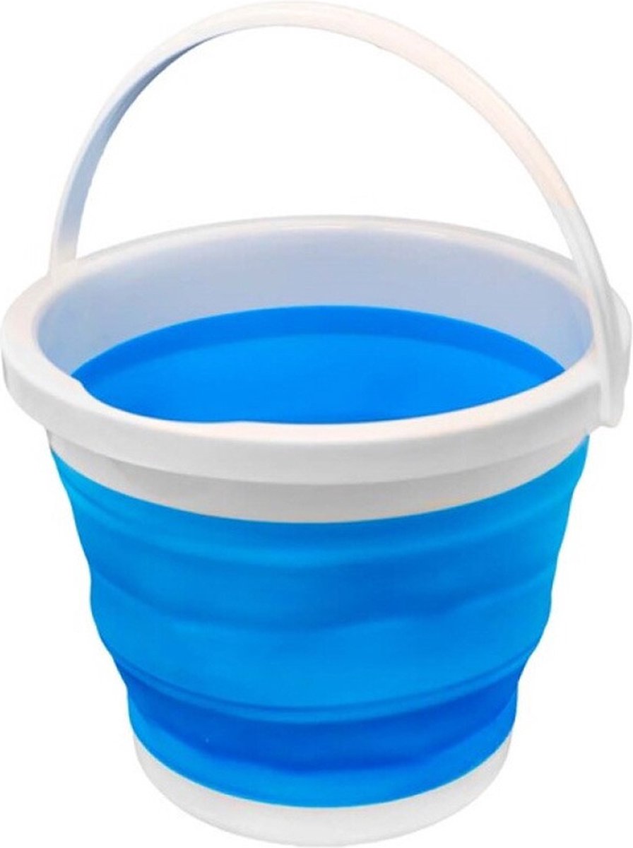 Goedkoopste Concorde emmer opvouwbaar - 5L - blauw/wit - kunststof en rubber