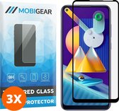 Mobigear - Screenprotector geschikt voor Samsung Galaxy M11 Glazen | Mobigear Premium Screenprotector - Case Friendly - Zwart (3-Pack)
