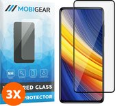 Mobigear Screenprotector geschikt voor POCO X3 Pro Glazen | Mobigear Premium Screenprotector - Case Friendly - Zwart (3-Pack)