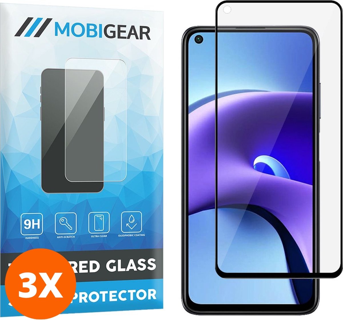 Mobigear Screenprotector geschikt voor Xiaomi Redmi Note 9T Glazen | Mobigear Premium Screenprotector - Case Friendly - Zwart (3-Pack)