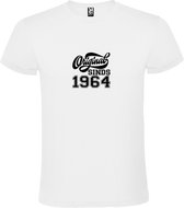 Wit T-Shirt met “Original Sinds 1964 “ Afbeelding Zwart Size XXXXXL