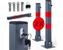 Poteau de stationnement Monzana - 2 pièces incl. Touches - Grijs Rouge