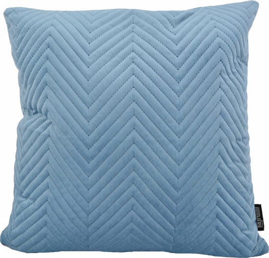 Sierkussen Lightblue Velvet Chevron | 45 x 45 cm | Polyester