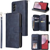 BookCover - 9 Cards - Wallet Etui Hoes geschikt voor Samsung Galaxy A14 - 5G - Blauw