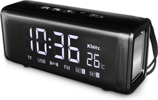 Draadloze Bluetooth speaker Xblitz Master One 10W met FM-radio, klok, alarm, temperatuur en display