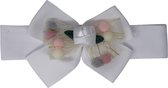 Jessidress® Hoofdband Baby Haarbanden van katoen met Elegante Strik - Wit
