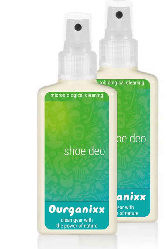 Ourganixx Shoe Deo - schoendeo - microbiologische schoenverfrisser - Duopack - 2 x 100ml