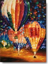 Schilderij luchtballon 75 x 100 Artello - handgeschilderd schilderij met signatuur - schilderijen woonkamer - wanddecoratie - 700+ collectie Artello schilderijenkunst