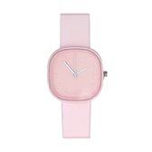 Pastel Color Horloge Square - Roze / Pink | Kunstleer | Ø 38 mm | Fashion Favorite
