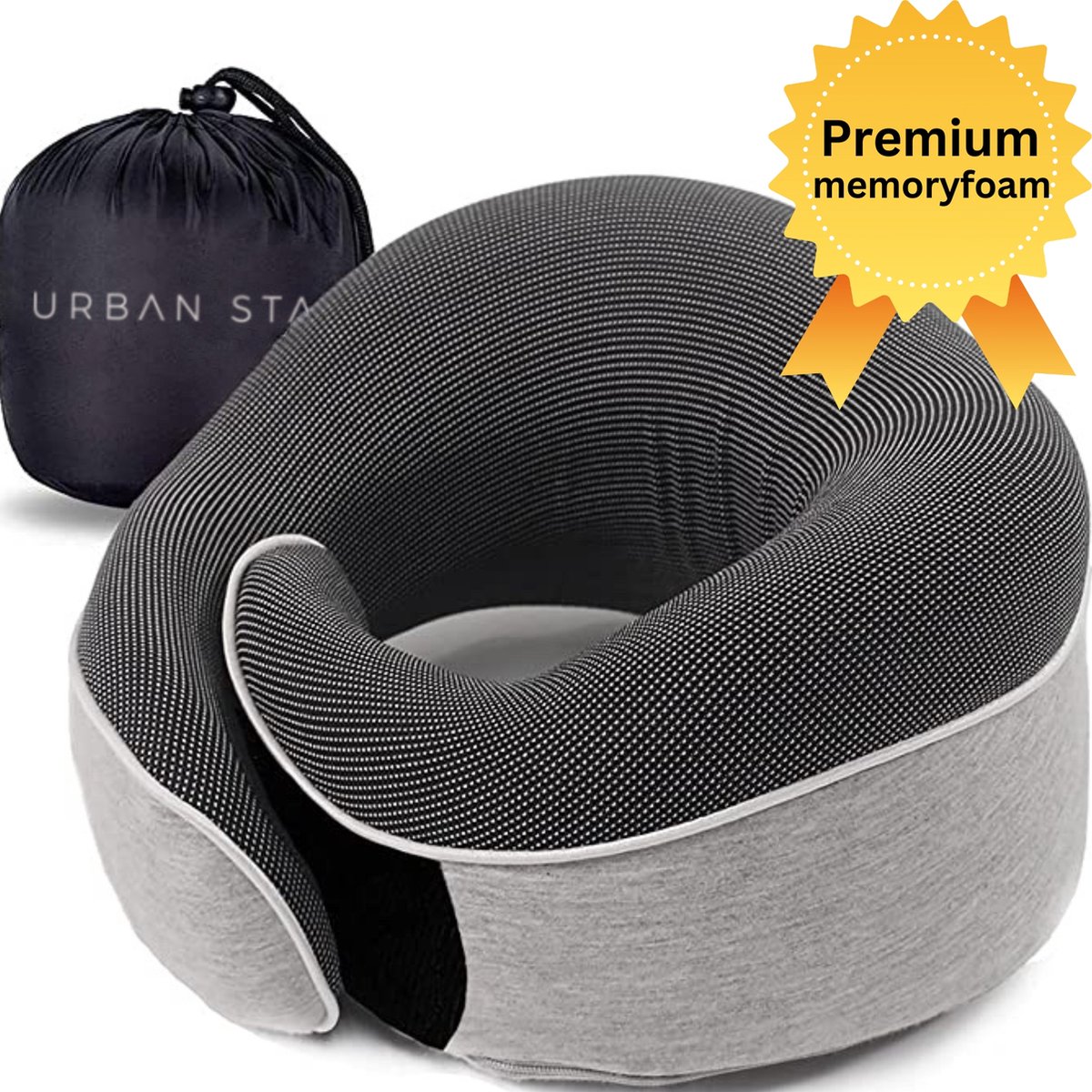 Nekkussen vliegtuig / auto - reiskussen - premium traagschuim - ergonomisch nekkussen - travel pillow - memmory foam - Urban State