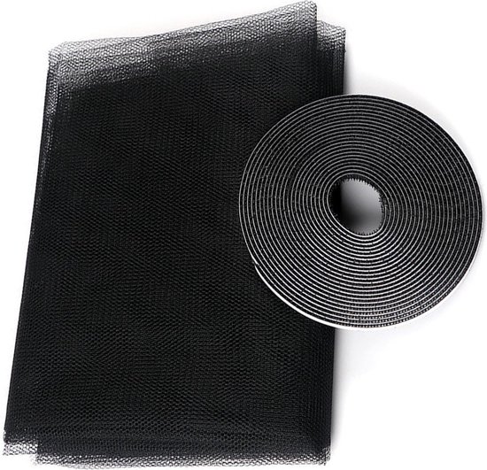 Repus - Moustiquaire Moustiquaires - Moustiquaires - Anti moustiques - Été - Fermetures velcro - Foncé - Zwart - 130x150cm