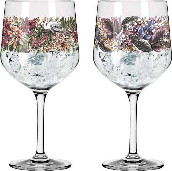 RITZENHOFF 3892001 Gin-glas 700 ml - set van 2 - serie Botanic Glamour - 2 tuimelaars met sterrenmaanmotief - Made in Germany