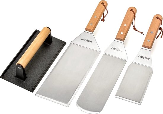 Kit de plancha de spatule de gril - spatule de gril d'acier inoxydable,  grattoir et... | bol