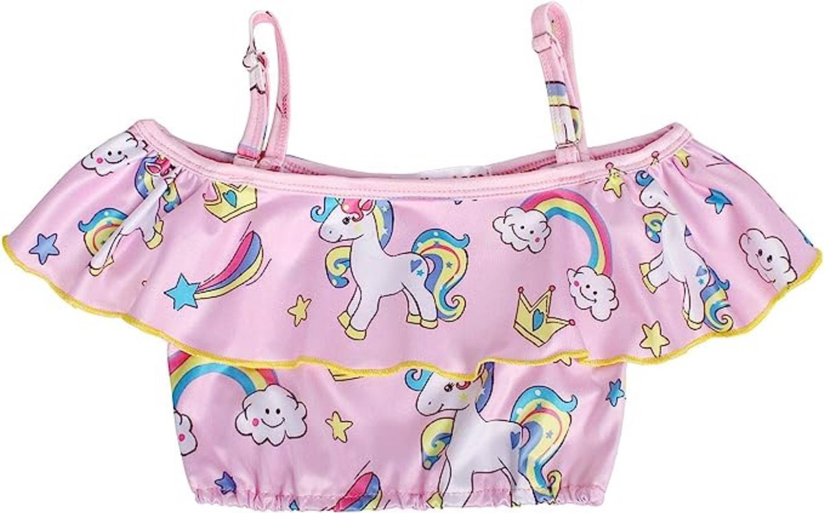 Joya Kids® Unicorn Bikini Roze Meisjes | Eenhoorn Bikini Set met Rokje | Unicorn Zwempak set | — afbeelding 9