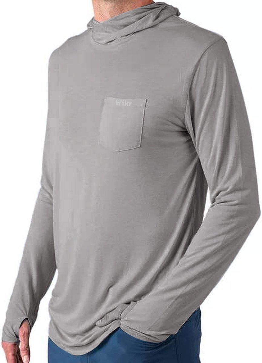 Hikr® Sunblock UV Shirt UV werend Hoodie tegen zonlicht Hiking & Wandelen Grijs