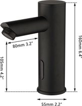 Sensorkraan zwart handvrije wastafelkraan moderne uitstraling hygiënisch sensor kraan