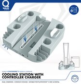Qware - PS5 Cooling Station - Dual Charging Dock - Charger - Verkoeling - Charging station - Charger - Dual Controller - LED Indicatie - 3 Fan Speeds - Dual Charging - Docking station - Verkoeling - PS5