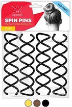 Spiraalvormige Spin Pins Set van 4 Zwarte Spin Pins Gemakkelijk Snel Krasbestendig Legering
