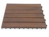 Houten terrastegels acacia 30x30cm - rechte lat - donkerbruin - 9 stuks = 0.81m²