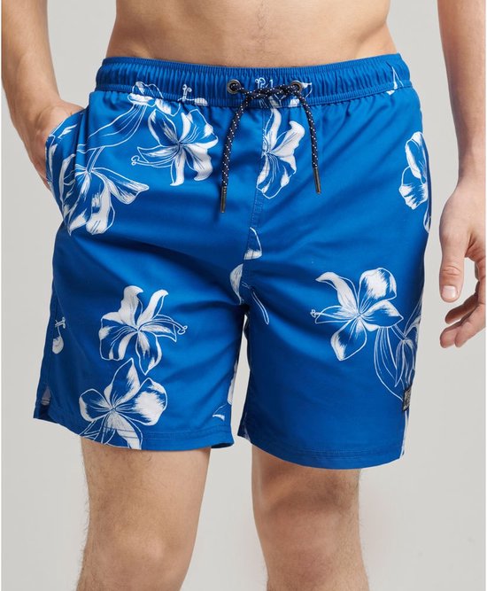 SUPERDRY Vintage Hawaiian Zwemshorts Heren - Mono Hibiscus Cobalt - XXL