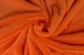 50 meter bont stof - Zacht - Oranje - Pluche stof op rol