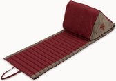 Besarto - Strandmatras - strandmat - opblaasbare rugleuning - 3 standen - oprolbaar - lichtgewicht - Made in EU - wasbaar - kleurecht - compact - strandmat burgundy & taupe