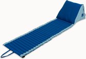 Besarto - Strandmatras - strandmat - opblaasbare rugleuning - 3 standen - oprolbaar - lichtgewicht - Made in EU - wasbaar - kleurecht - compact - royal blue & minderal blue