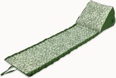 Besarto - Strandmatras - strandmat - opblaasbare rugleuning - 3 standen - oprolbaar - lichtgewicht - Made in EU - wasbaar - kleurecht - compact - flame green