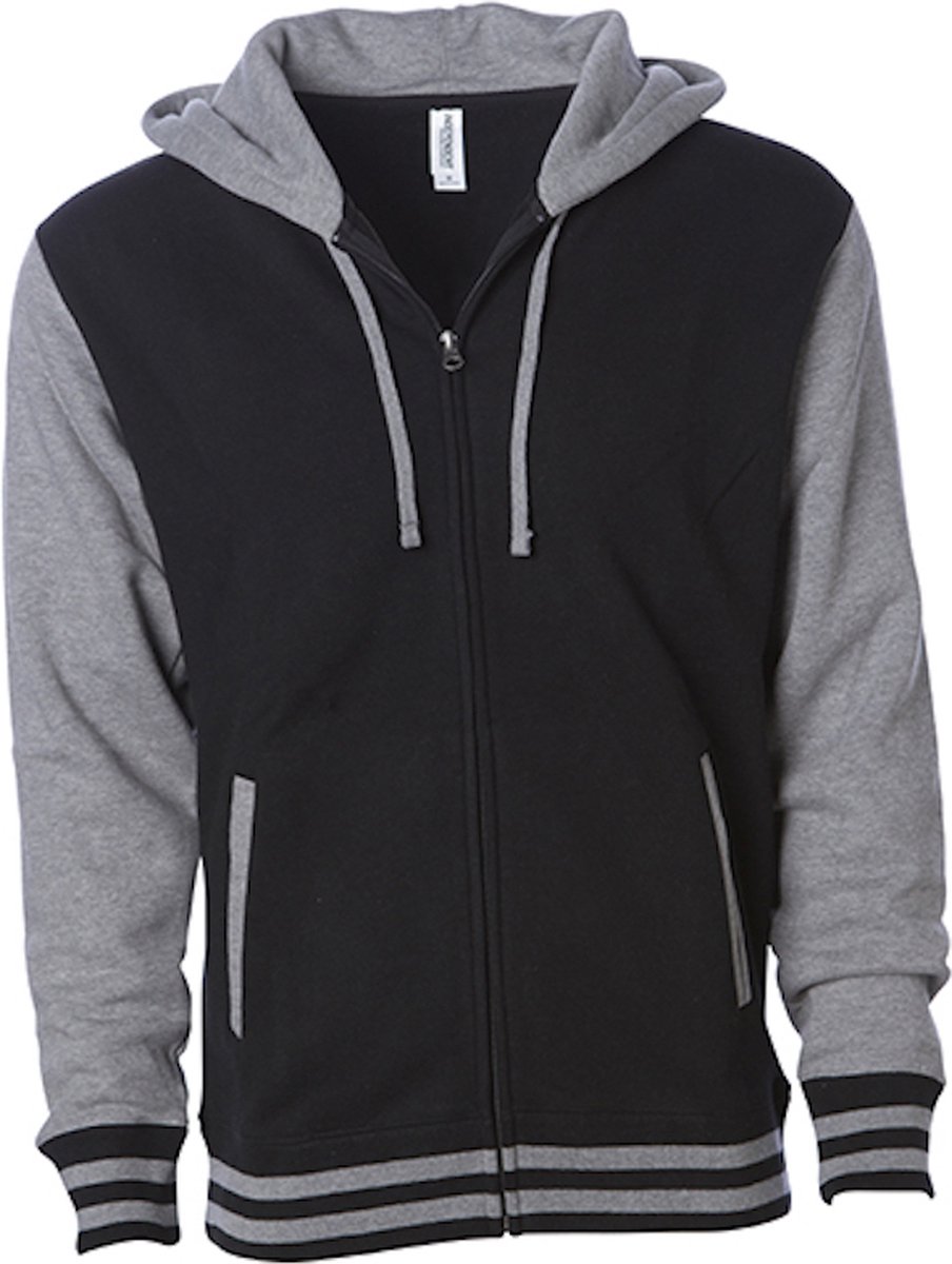 Heavyweight Varsity Hoodie met rits Zwart