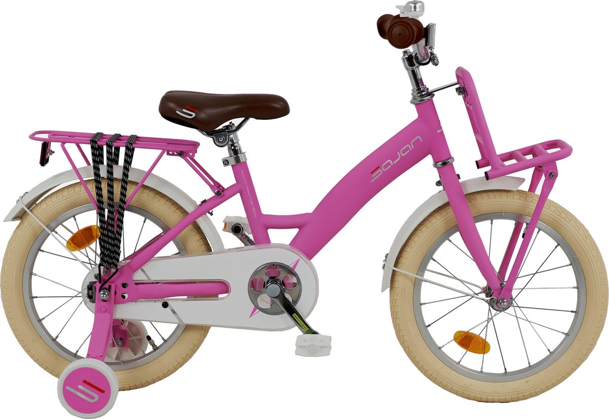 Sajan - Kinderfiets - 16 inch - Mat-Roze - Meisjesfiets - 16 inch fiets