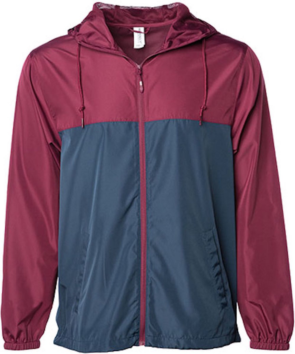 Unisex Lightweight Windbreaker Outdoorjas Maroon Marineblauw