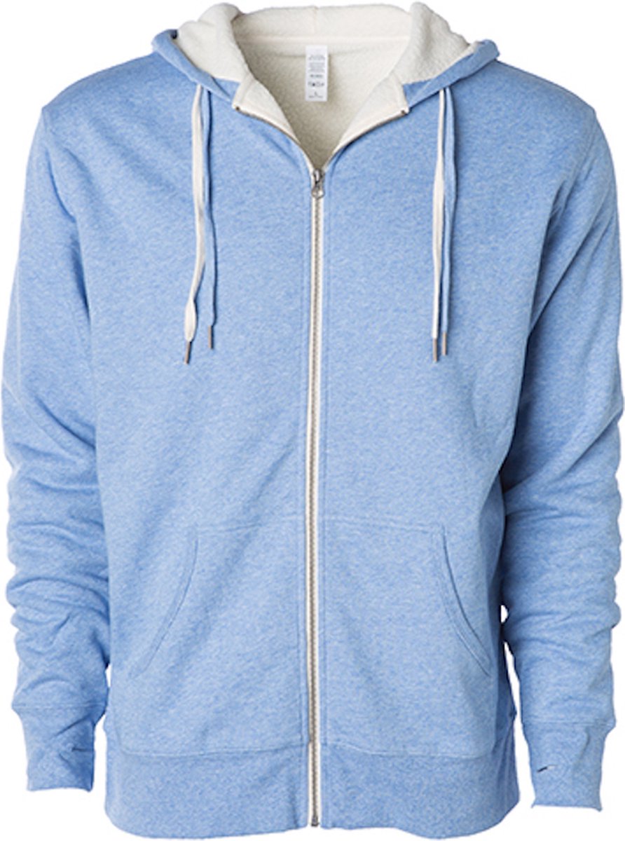 Independent Unisex Sherpa Lined Zip Hooded Jacket Heather Sky Heather/natural