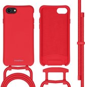 iMoshion Hoesje Geschikt voor iPhone SE (2022) / SE (2020) / 8 / 7 Hoesje Met Koord - iMoshion Color Backcover met afneembaar koord - Rood