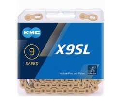 KMC Gouden 9-speed ketting - X-Bridge - Duurzaam en lichtgewicht - 114 schakels