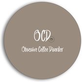 Onderzetters voor koffie | wit & taupe - set van 2 | ø 10 cm | OCD Obsessive Coffee Disorder