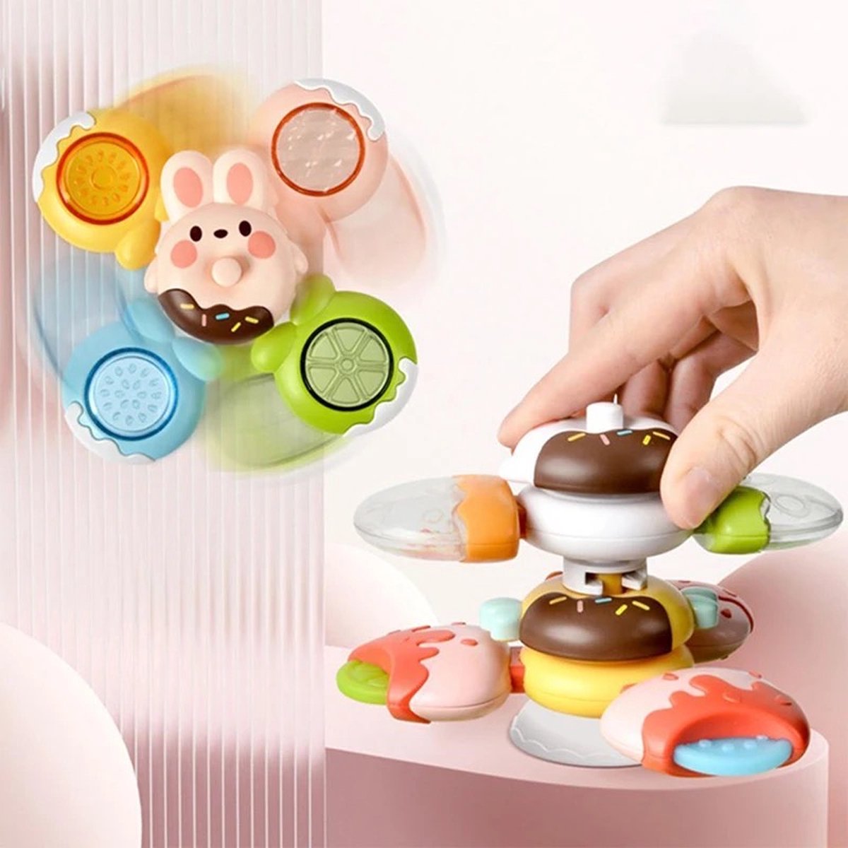New Candy Fidget Toys Multi Functional Ventouse Spinner Jouets - 3 Pièces -  Hochet