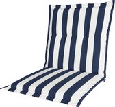 Kopu® Mila Navy - Comfortabel Tuinkussen met Lage Rug - Blauw/Wit