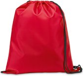 Gymtas/lunchtas/zwemtas met rijgkoord - voor kinderen - rood - 35 x 41 cm - rugtas