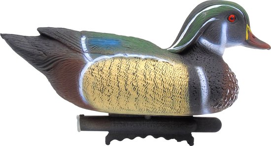 Ubbink Tuin vijverdecoratie vogel/dierenbeeld Carolina eend - drijvend - kunststof - 17 x 30 cm