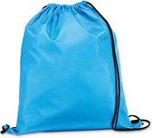 Gymtas/lunchtas/zwemtas met rijgkoord - voor kinderen - lichtblauw - 35 x 41 cm - rugtas