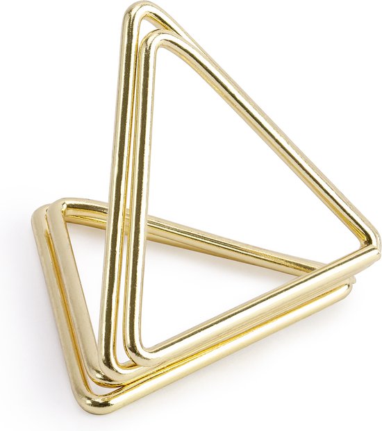 PartyDeco Porte-cartes/marque-places - triangle - Mariage - 10x pièces - or - 2,3 cm