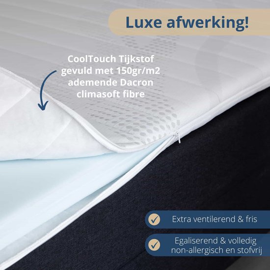 Surmatelas en mousse à froid Soft Sense | 6,5 cm d'épaisseur| Matelas Topdeck en mousse CoolTouch Comfort 160x210cm