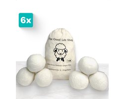 The Good Life Shop XL Drogerballen - Set van 6 XL wasbollen voor wasdroger - Inclusief opbergzak - Wasverzachter vervanging - Energie besparen -Duurzaam organisch wol - Valentijnsdag