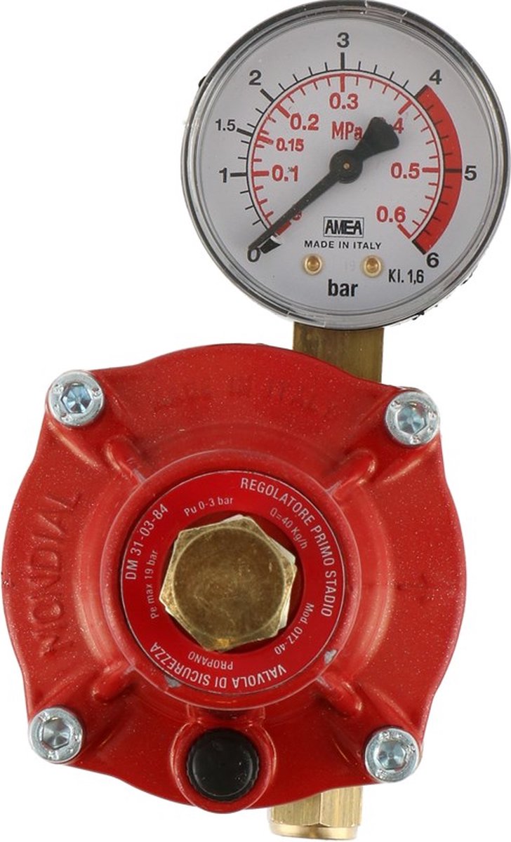 Gimeg Instelbare gasdrukregelaar 0-2bar N-603 manometer afblaasbeveilging 40kg
