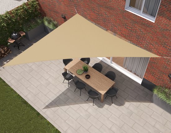 Kopu® Toile d'ombrage Driehoek 5x6x7,8 mtr 230 grammes Imperméable - Sable