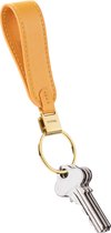 ORBITKEY | Porte-clés de Luxe | Cuir véritable | Porte-clés de voiture | Ring V2 | Orange clair