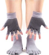 Finnacle - "Grijze Yoga-sokken & -handschoenen - Antislip - One Size"
